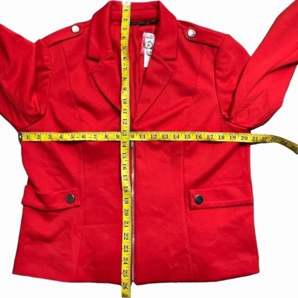 NY & Co. XL Red ponte knit super flex stretch blazer size XL - Picture 7 of 11